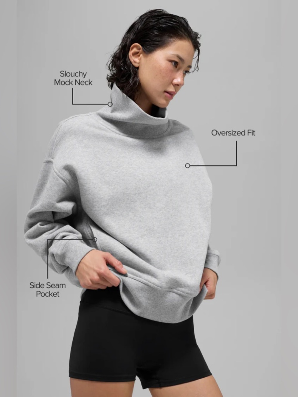 ALO Hazy Mock Neck Pullover